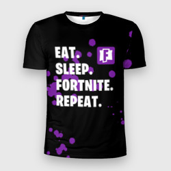 Мужская футболка 3D Slim Eat Sleep Fortnite Repeat