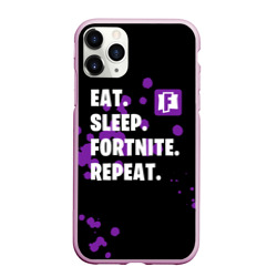 Чехол для iPhone 11 Pro Max матовый Eat Sleep Fortnite Repeat