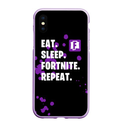 Чехол для iPhone XS Max матовый Eat Sleep Fortnite Repeat