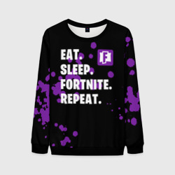 Мужской свитшот 3D Eat Sleep Fortnite Repeat