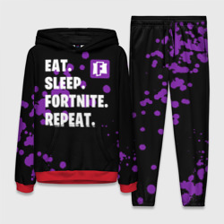 Женский костюм с толстовкой 3D Eat Sleep Fortnite Repeat