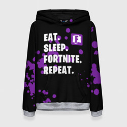 Женская толстовка 3D Eat Sleep Fortnite Repeat