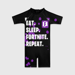 Детский купальный костюм 3D Eat Sleep Fortnite Repeat
