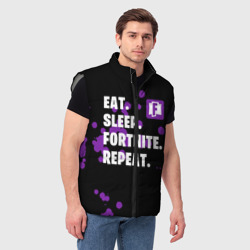 Мужской жилет утепленный 3D Eat Sleep Fortnite Repeat - фото 2