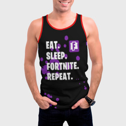 Мужская майка 3D Eat Sleep Fortnite Repeat - фото 2