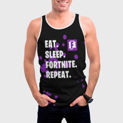 Мужская майка 3D Eat Sleep Fortnite Repeat - фото 2