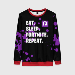 Женский свитшот 3D Eat Sleep Fortnite Repeat