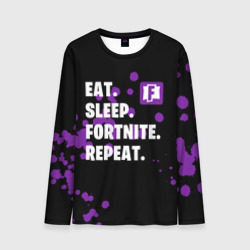 Мужской лонгслив 3D Eat Sleep Fortnite Repeat