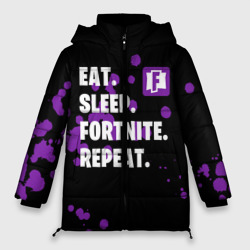 Женская зимняя куртка Oversize Eat Sleep Fortnite Repeat