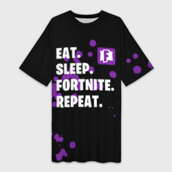 Платье-футболка 3D Eat Sleep Fortnite Repeat