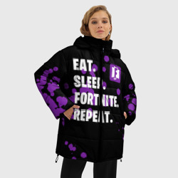 Женская зимняя куртка Oversize Eat Sleep Fortnite Repeat - фото 2