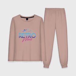 Женская пижама с лонгсливом хлопок Retrowave Spacetraveling