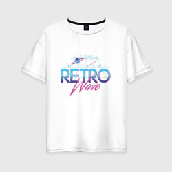 Женская футболка хлопок Oversize Retrowave Spacetraveling