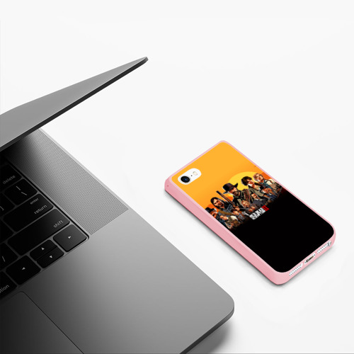 Чехол для iPhone 5/5S матовый Red Dead Redemption 2, цвет баблгам - фото 5