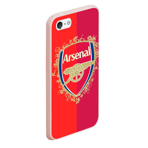 Чехол для iPhone 5/5S матовый FC Arsenal, цвет светло-розовый - фото 3