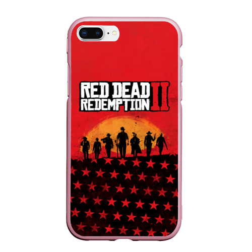 Чехол для iPhone 7Plus/8 Plus матовый Red Dead Redemption 2, цвет розовый