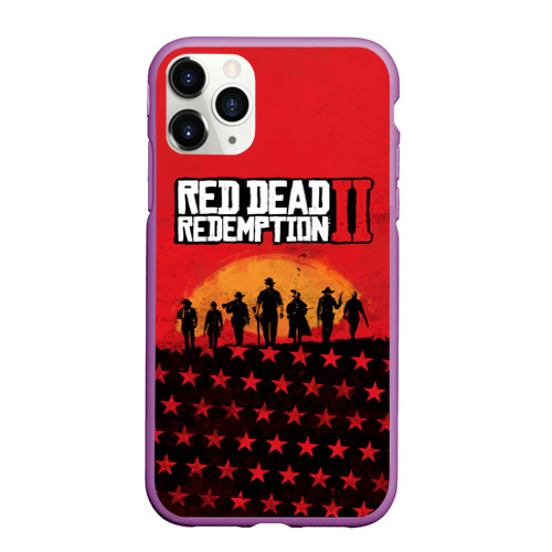 Чехол для iPhone 11 Pro Max матовый Red Dead Redemption 2, цвет фиолетовый