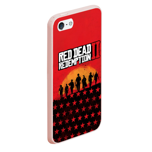 Чехол для iPhone 5/5S матовый Red Dead Redemption 2, цвет светло-розовый - фото 3