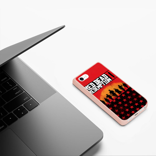 Чехол для iPhone 5/5S матовый Red Dead Redemption 2, цвет светло-розовый - фото 5