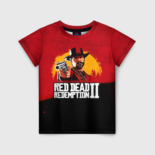 Детская футболка с принтом Red Dead Redemption 2, вид спереди №1