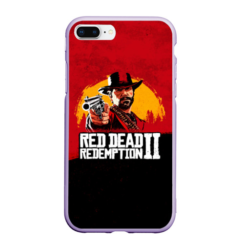 Чехол для iPhone 7Plus/8 Plus матовый Red Dead Redemption 2, цвет светло-сиреневый