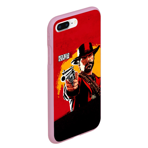 Чехол для iPhone 7Plus/8 Plus матовый Red Dead Redemption 2, цвет розовый - фото 3