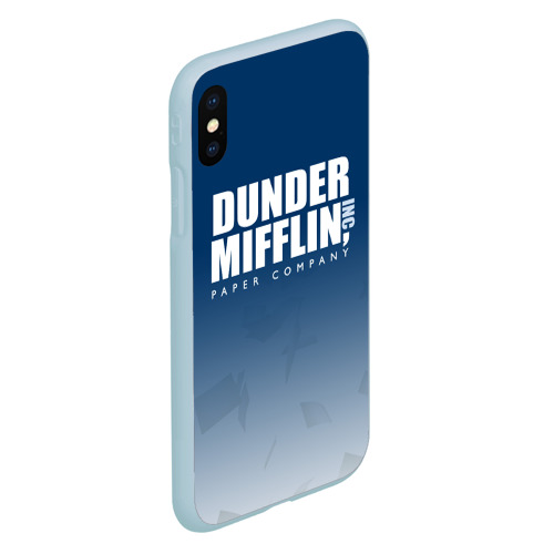 Чехол для iPhone XS Max матовый The Office: Dunder Mifflin, цвет голубой - фото 3
