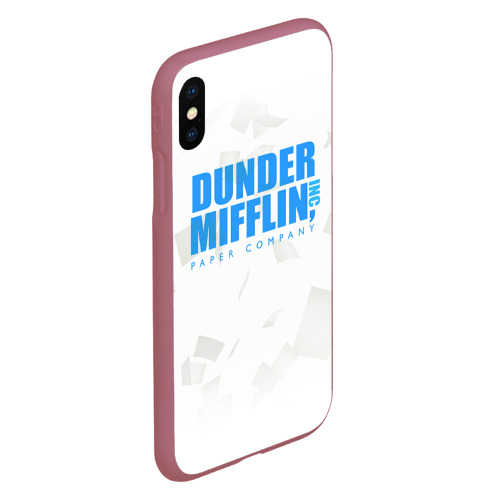 Чехол для iPhone XS Max матовый Dunder Mifflin The Office, цвет малиновый - фото 3