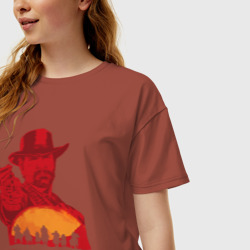 Женская футболка хлопок Oversize Red Dead Redemption 2 - фото 2