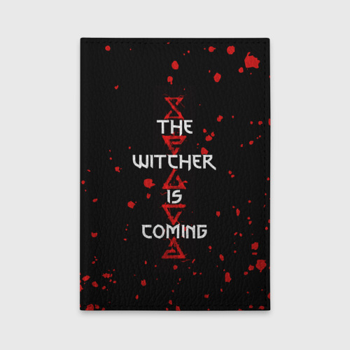 Обложка для автодокументов The Witcher Is Coming, цвет красный