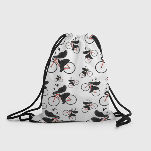 Рюкзак-мешок 3D Панды На Велосипеде