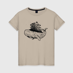 Женская футболка хлопок Whale forest