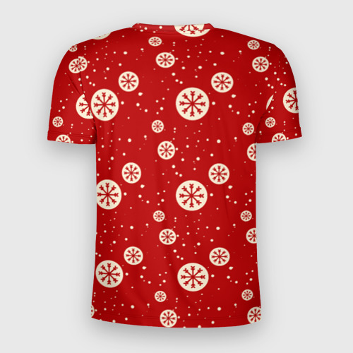 Мужская футболка 3D Slim Новогодние снежинки, цвет 3D печать - фото 2