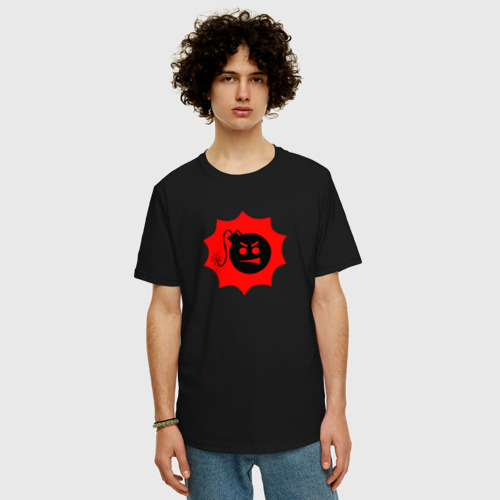 Мужская футболка хлопок Oversize Serios Sam, цвет черный - фото 3