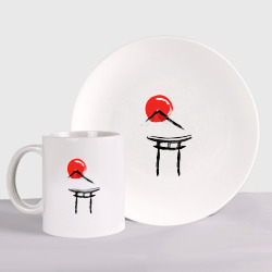Набор: тарелка + кружка Японский стиль