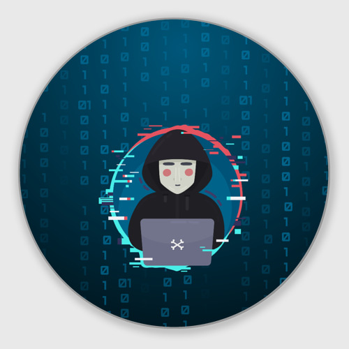 Коврик для мышки круглый Anonymous hacker Фото 01 Коврик для мышки круглый Anonymous hacker Фото 01