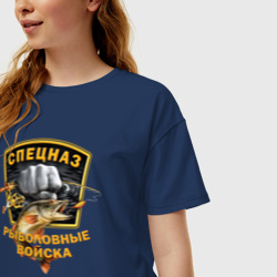 Женская футболка хлопок Oversize Спецназ - Рыболовные войска - фото 2