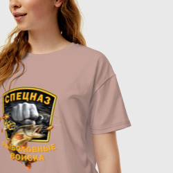 Женская футболка хлопок Oversize Спецназ - Рыболовные войска - фото 2