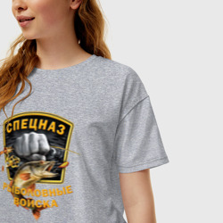 Женская футболка хлопок Oversize Спецназ - Рыболовные войска - фото 2