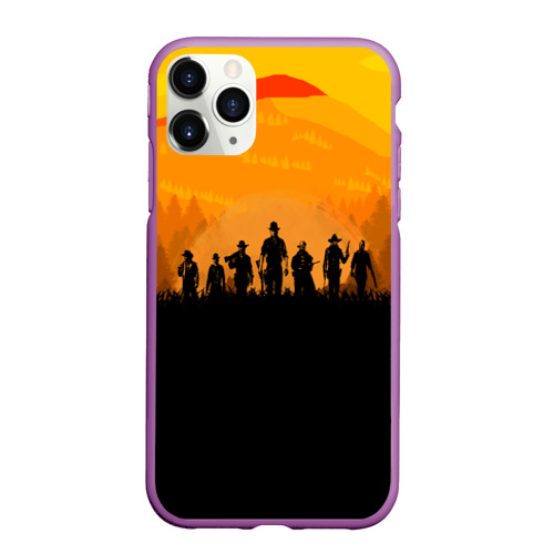 Чехол для iPhone 11 Pro Max матовый Red dead Redemption, цвет фиолетовый