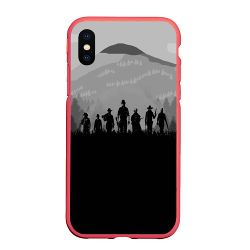 Чехол для iPhone XS Max матовый Red Dead Redemption, цвет красный