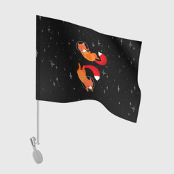 Флаг для автомобиля Лисички в Космосе