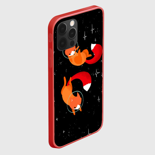 Чехол для iPhone 12 Pro Лисички в Космосе, цвет красный - фото 3