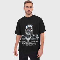Мужская футболка oversize 3D Терминатор Т800, - фото 2