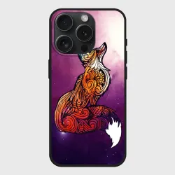 Чехол силиконовый для Apple iPhone 15 Pro Мax матовый Космическая Лиса