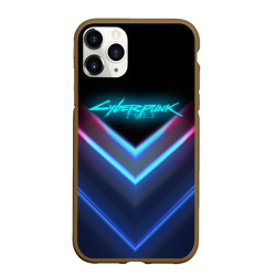 Чехол для iPhone 11 Pro Max матовый Cyberpunk 2077 neon неон