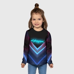 Детский лонгслив 3D Cyberpunk 2077 neon неон - фото 2