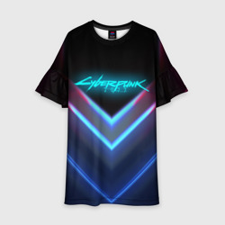 Детское платье 3D Cyberpunk 2077 neon неон