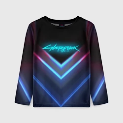 Детский лонгслив 3D Cyberpunk 2077 neon неон