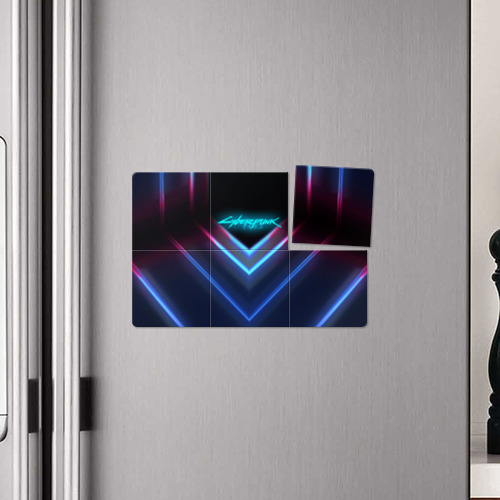 Магнитный плакат 3Х2 Cyberpunk 2077 neon неон - фото 4